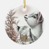Baby Goat Christmas 16 and YOUR PHOTO Keramisch Ornament (Voorkant)