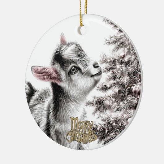 Baby Goat Christmas 17 and YOUR PHOTO Keramisch Ornament (Links)