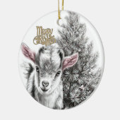 Baby Goat Christmas 18 and YOUR PHOTO Keramisch Ornament (Links)