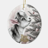 Baby Goat Christmas 19 and YOUR PHOTO Keramisch Ornament (Links)