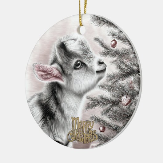 Baby Goat Christmas 19 and YOUR PHOTO Keramisch Ornament (Links)