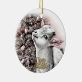 Baby Goat Christmas 1 and YOUR PHOTO Keramisch Ornament (Rechts)