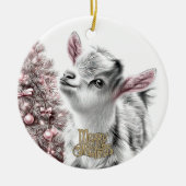 Baby Goat Christmas 20 and YOUR PHOTO Keramisch Ornament (Voorkant)