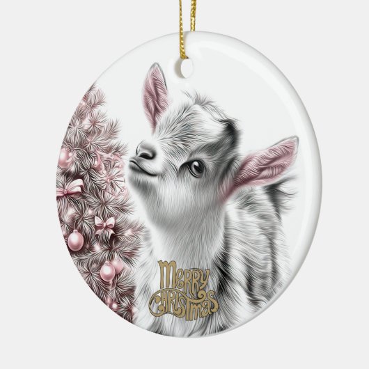Baby Goat Christmas 20 and YOUR PHOTO Keramisch Ornament (Links)