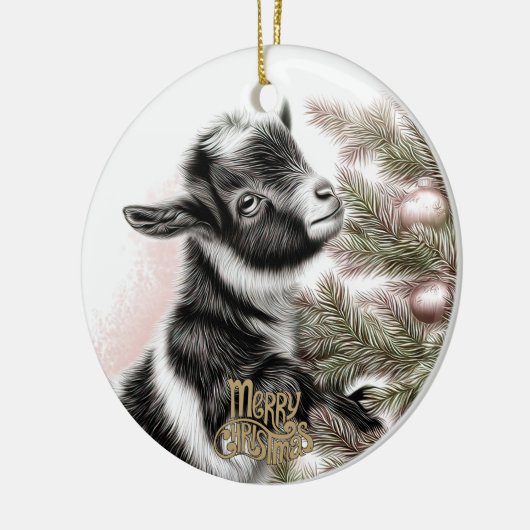 Baby Goat Christmas 2 and YOUR PHOTO Keramisch Ornament (Links)