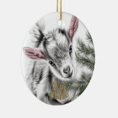 Baby Goat Christmas 3 and YOUR PHOTO Keramisch Ornament (Rechts)