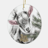 Baby Goat Christmas 3 and YOUR PHOTO Keramisch Ornament (Links)
