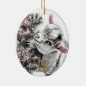 Baby Goat Christmas 4 and YOUR PHOTO Keramisch Ornament (Rechts)