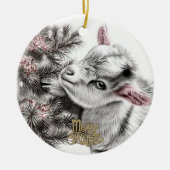 Baby Goat Christmas 4 and YOUR PHOTO Keramisch Ornament (Voorkant)