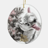 Baby Goat Christmas 4 and YOUR PHOTO Keramisch Ornament (Links)