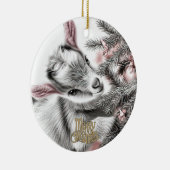 Baby Goat Christmas 5 and YOUR PHOTO Keramisch Ornament (Rechts)