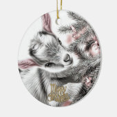 Baby Goat Christmas 5 and YOUR PHOTO Keramisch Ornament (Links)