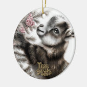 Baby Goat Christmas 6 and YOUR PHOTO Keramisch Ornament (Links)