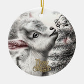 Baby Goat Christmas 7 and YOUR PHOTO Keramisch Ornament (Voorkant)