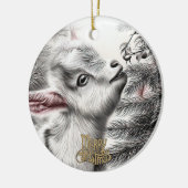 Baby Goat Christmas 7 and YOUR PHOTO Keramisch Ornament (Links)