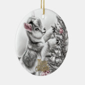 Baby Goat Christmas 8 and YOUR PHOTO Keramisch Ornament (Rechts)