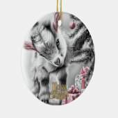 Baby Goat Christmas 9 and YOUR PHOTO Keramisch Ornament (Rechts)