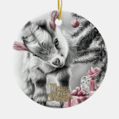 Baby Goat Christmas 9 and YOUR PHOTO Keramisch Ornament (Voorkant)