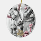 Baby Goat Christmas 9 and YOUR PHOTO Keramisch Ornament (Links)