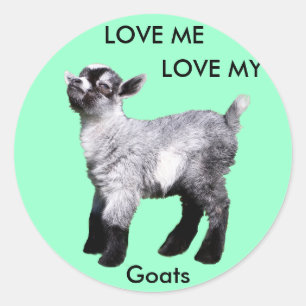 Baby Goat, hou van me hou van mijn geitenStickers Ronde Sticker