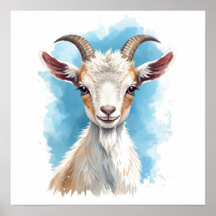 Baby Goat Smiling Poster