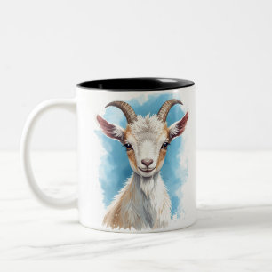 Baby Goat Smiling Tweekleurige Koffiemok