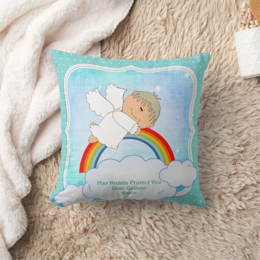 Baby Godson Cadeau Communie Doop Lief Engel Kussen (Deken)