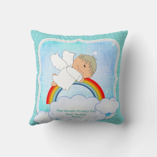 Baby Godson Cadeau Communie Doop Lief Engel Kussen (Achterkant)