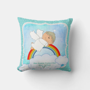 Baby Godson Gift Communion Baptism Cute Angel Kussen