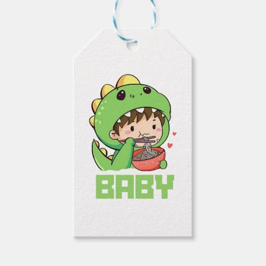 baby Godzilla Cadeaulabel (Voorkant)