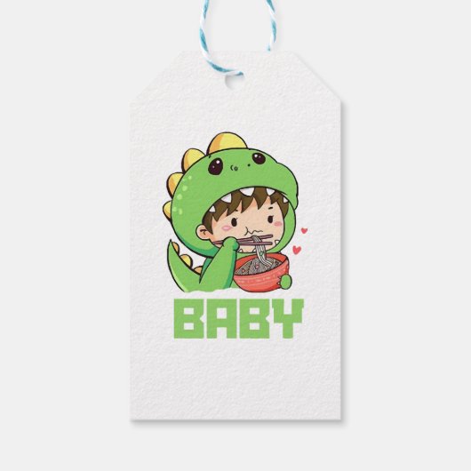baby Godzilla Cadeaulabel (Achterkant)