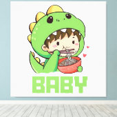 baby Godzilla Canvas Afdruk (Insitu (Houten vloer))