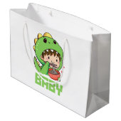 baby godzilla groot cadeauzakje (Achterkant Gekanteld)