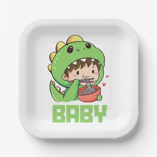 baby godzilla papieren bordje (Voorkant)