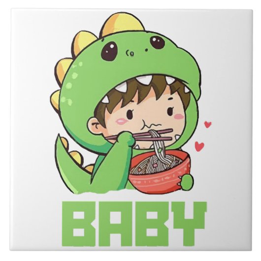 baby godzilla tegeltje (Voorkant)