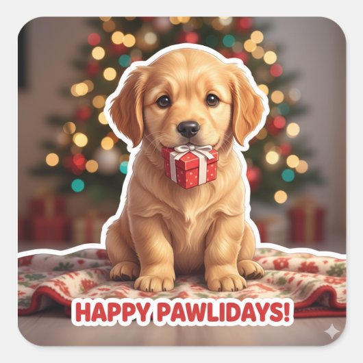 Baby Golden Retriever Gift Sticker (Voorkant)