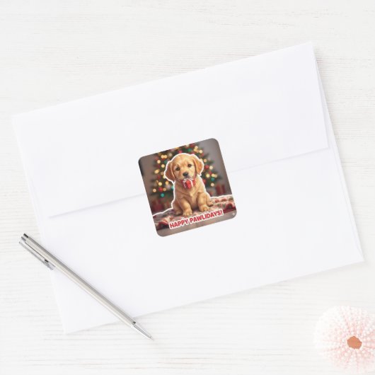 Baby Golden Retriever Gift Sticker (Envelop)
