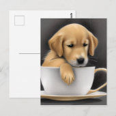 Baby Golden Retriever in een Tea Cup Graphic Briefkaart (Voorkant / Achterkant)