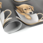 Baby Golden Retriever in een Tea Cup Graphic Cadeaupapier (Rol Hoek)