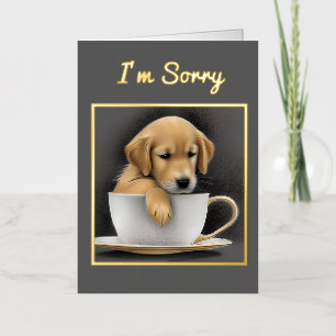 Baby Golden Retriever in een Theekopje Grafisch Folie Wenskaart