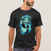 Baby Golden Retriever Paint Blue Design Dog Mom Da T-shirt (Voorkant)