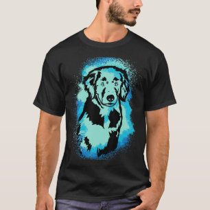 Baby Golden Retriever Verf Blauw Ontwerp Hond Moed T-shirt