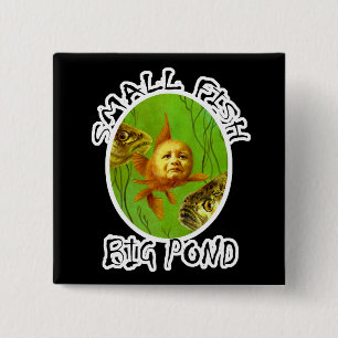 Baby Goldfish Square Badge Button