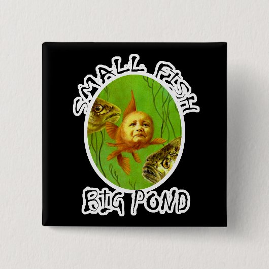 Baby Goldfish Square Badge Button (Voorkant)