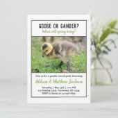 Baby Goose Geslacht Onthulling Uitnodiging (Staand voorkant)