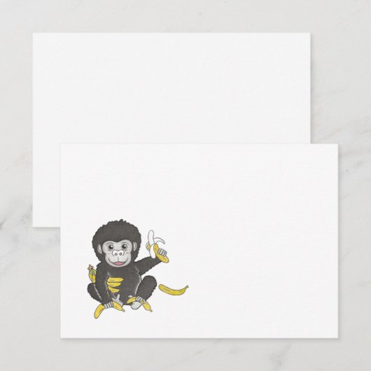 Baby Gorilla Any Occasion Flat Note Kaart (Voorkant / Achterkant)