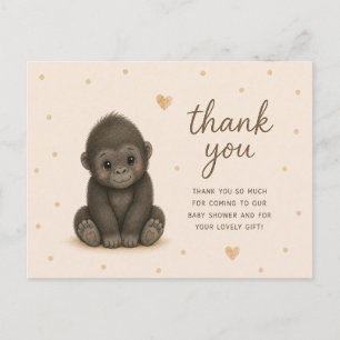 Baby Gorilla Baby Shower Bedankt Briefkaart