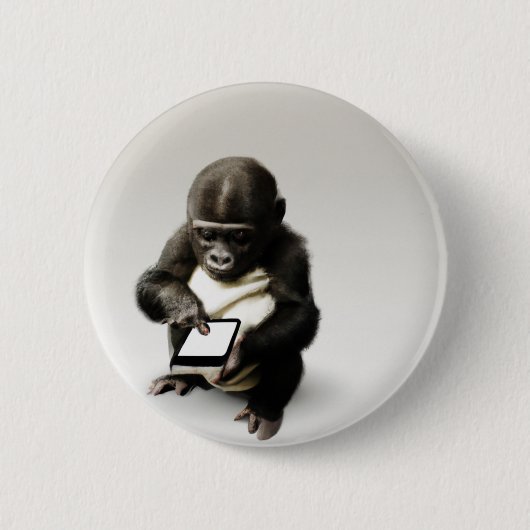 Baby gorilla Button / チビゴリラの缶バッジ　Gorilla Life (Voorkant)
