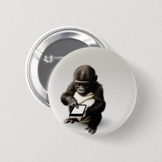 Baby gorilla Button / チビゴリラの缶バッジ　Gorilla Life (Voorkant /achterkant)
