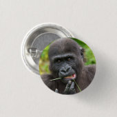 Baby Gorilla Cuteness Ronde Button 3,2 Cm (Voorkant /achterkant)